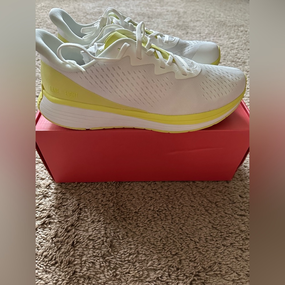 Women's White and Yellow Sneakers